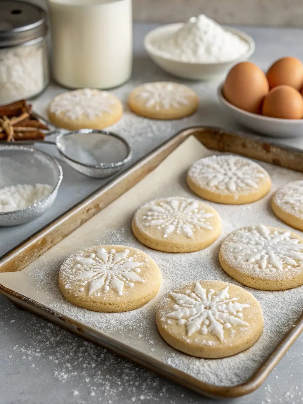 sugar cookies with powdered sugar