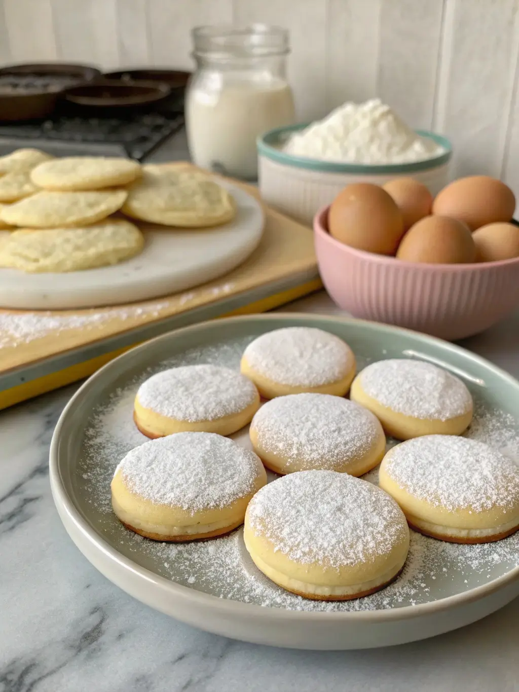 sugar cookies with powdered sugar
