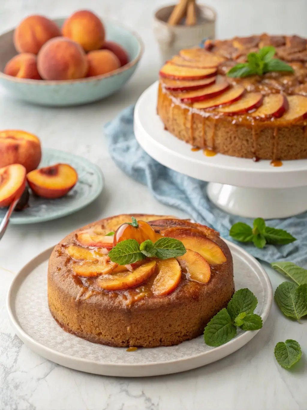 brown sugar peach cake