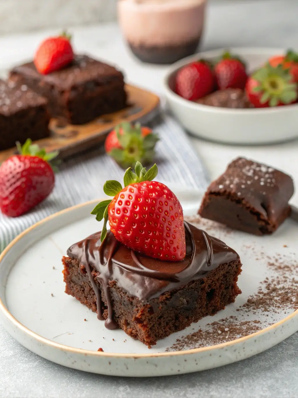 Chocolate Covered Strawberry Brownie