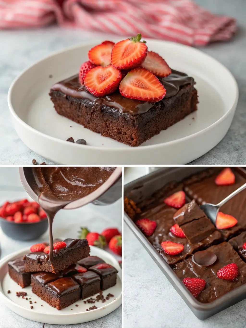 Chocolate Covered Strawberry Brownie