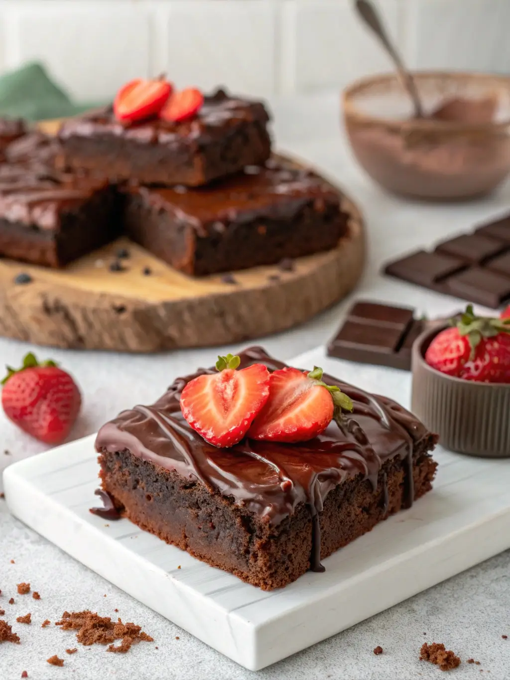 Chocolate Covered Strawberry Brownie