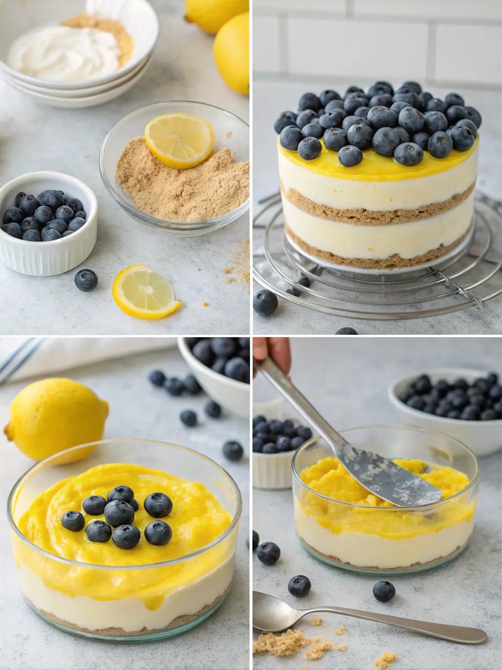 No Bake Lemon Blueberry