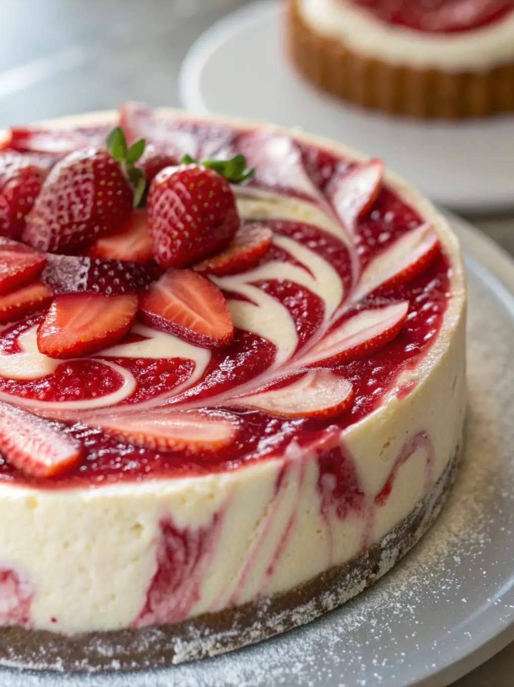 Strawberry Swirl Cheesecake
