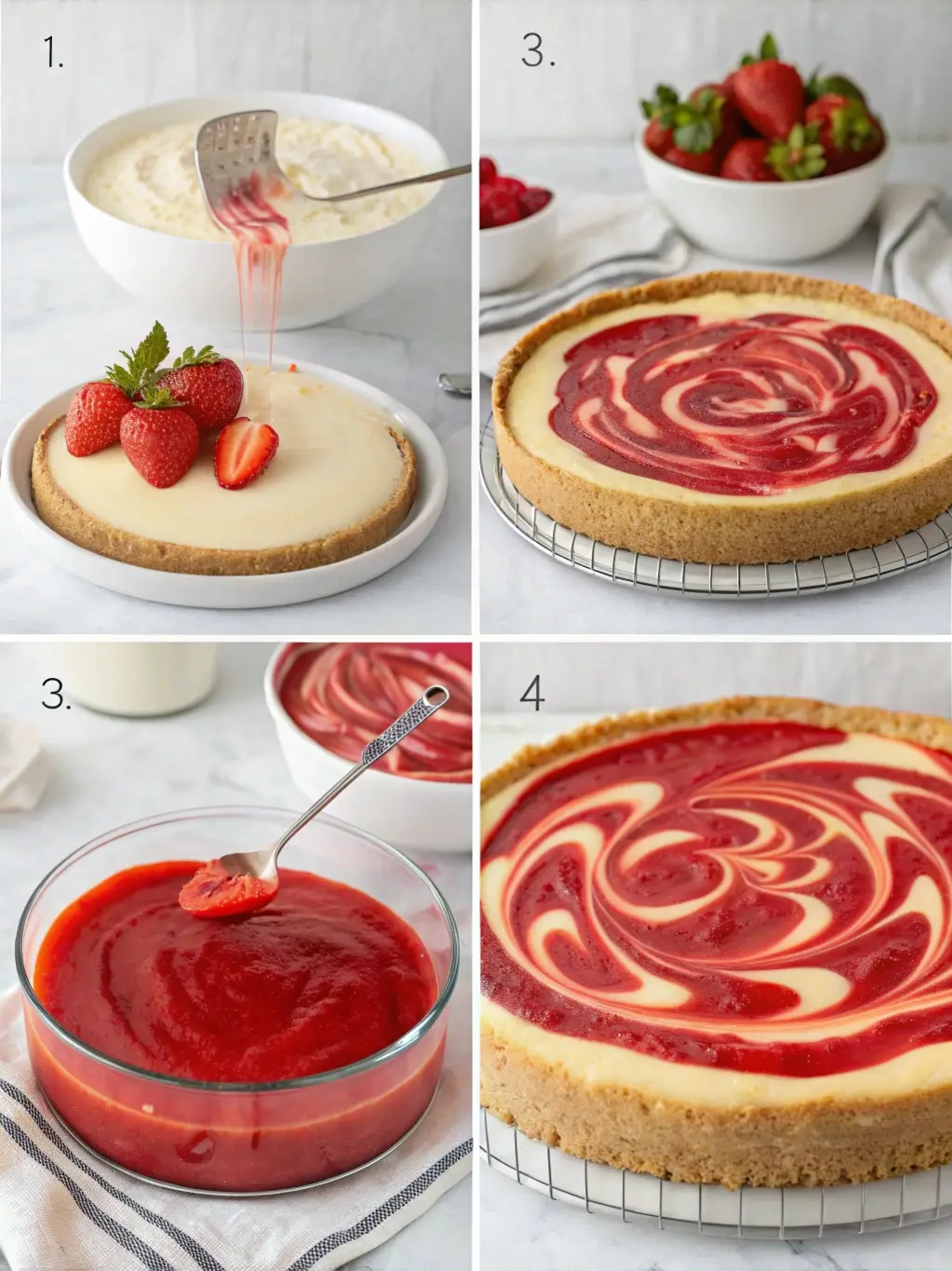 Strawberry Swirl Cheesecake