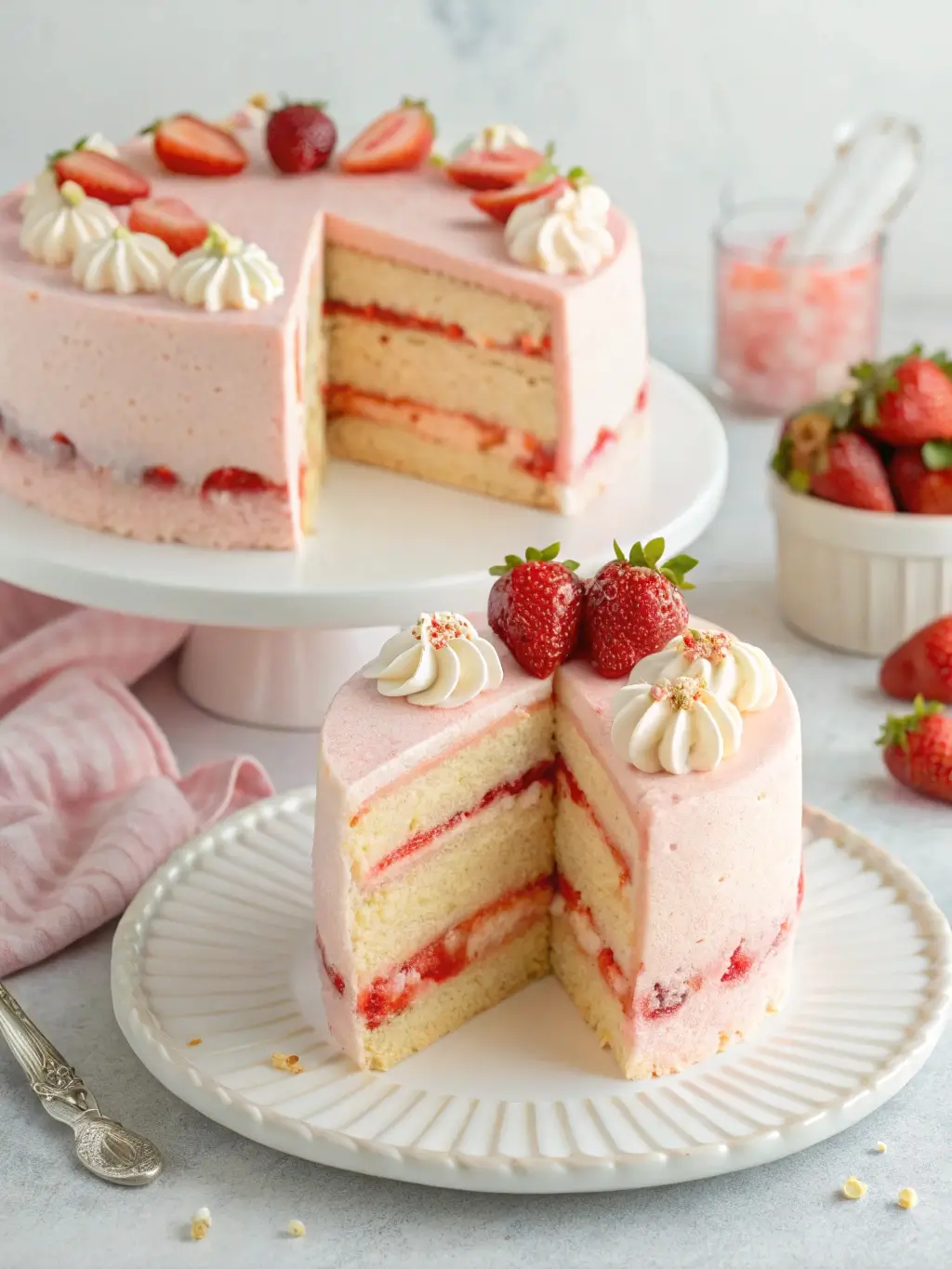 strawberry cloud cake
