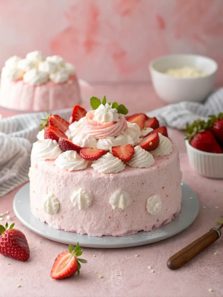 strawberry cloud cake