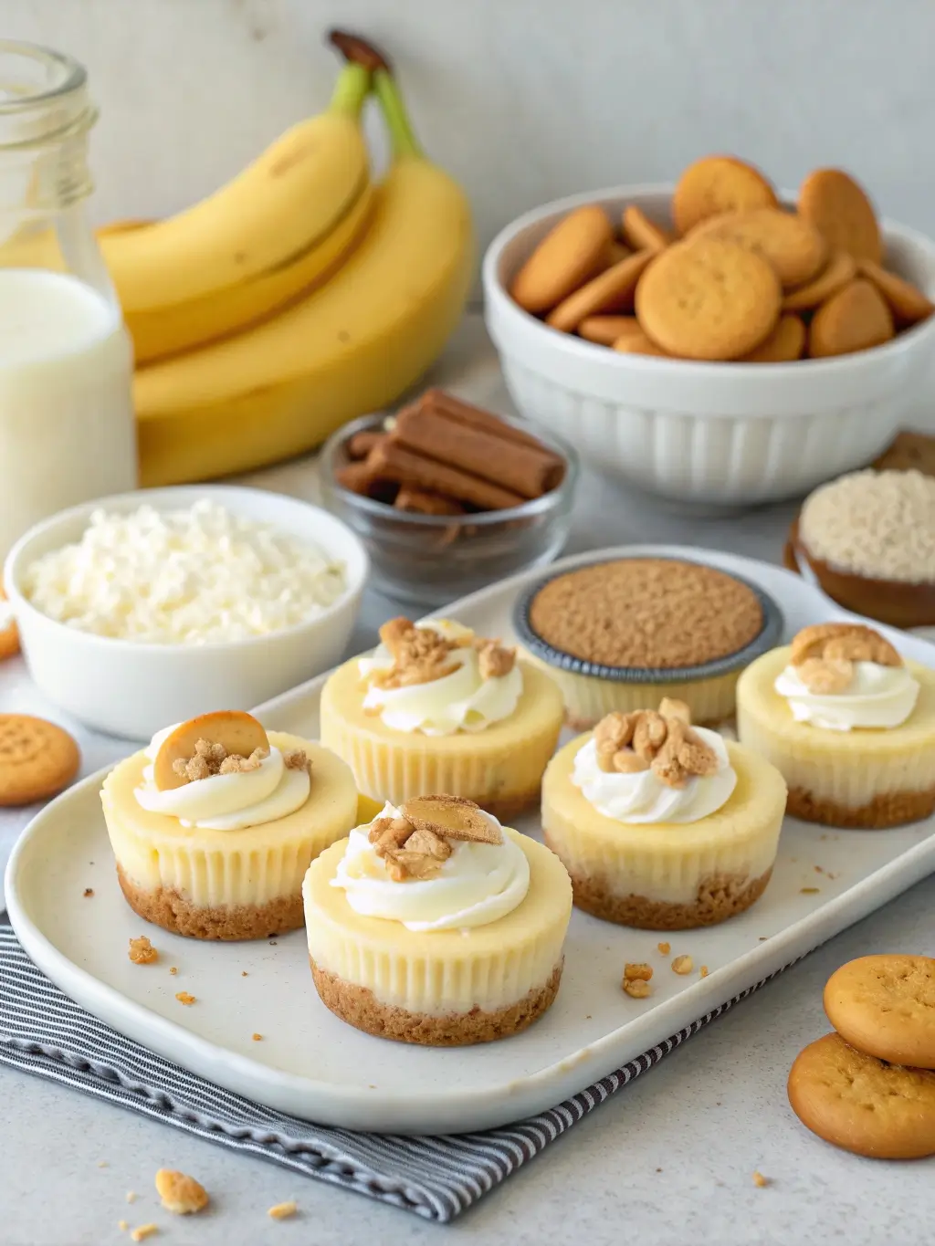 Mini Banana Pudding Cheesecakes